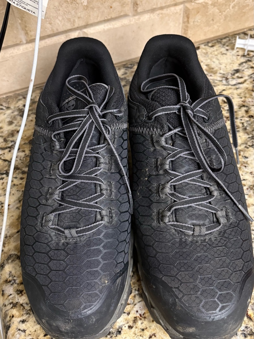 Timberland Men's Black Hex-Pattern Athletic Sneakers